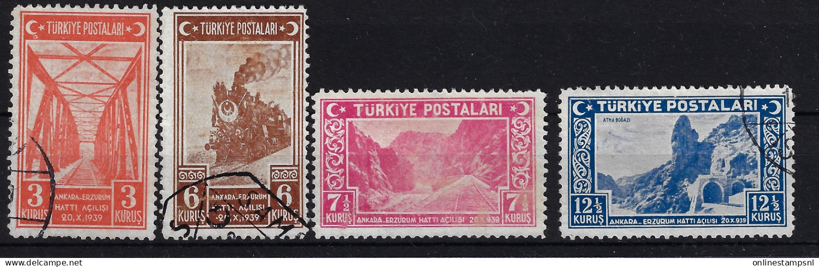 Turkey: Mi 1059 - 1062 Oblitéré/cancelled/used 1939 - Oblitérés