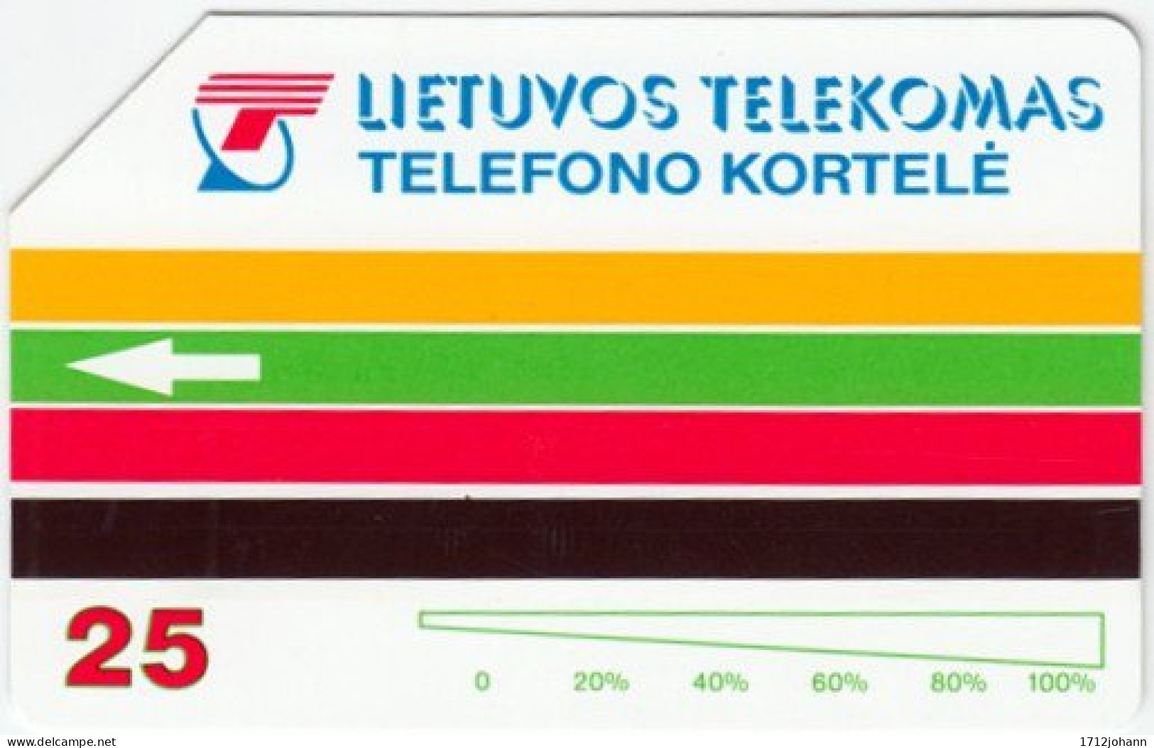 LITUHANIA A-215 Magnetic Telekomas - 25 Units - Used - Litauen