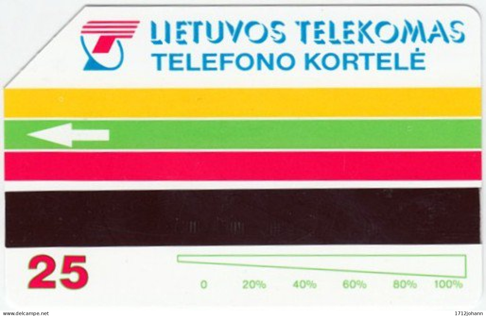 LITUHANIA A-218 Magnetic Telekomas - 25 Units - Used - Lituania