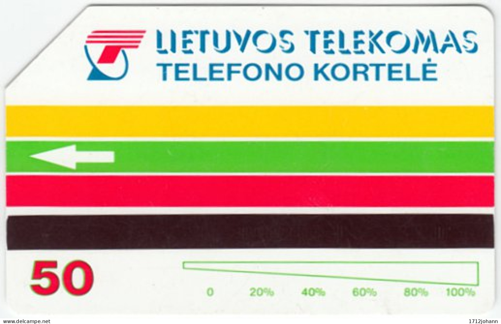 LITUHANIA A-252 Magnetic Telekomas - Crest - Used - Lithuania