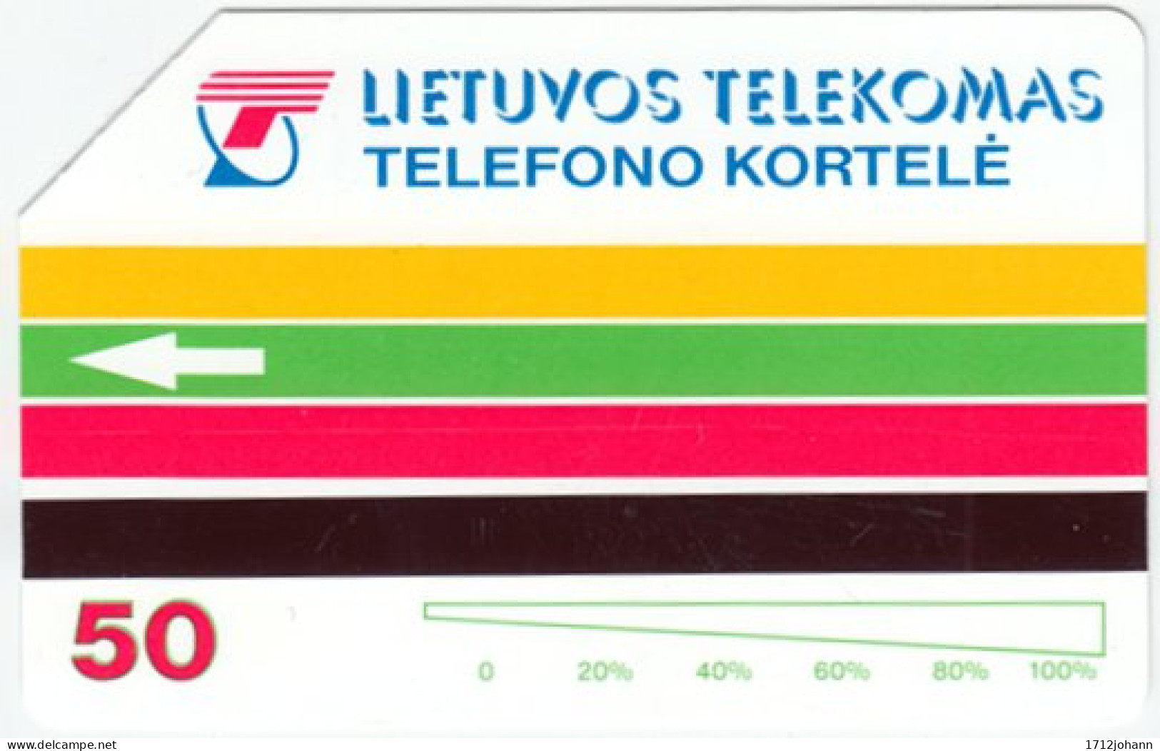 LITUHANIA A-294 Magnetic Telekomas - Communication, Internet - Used - Lithuania