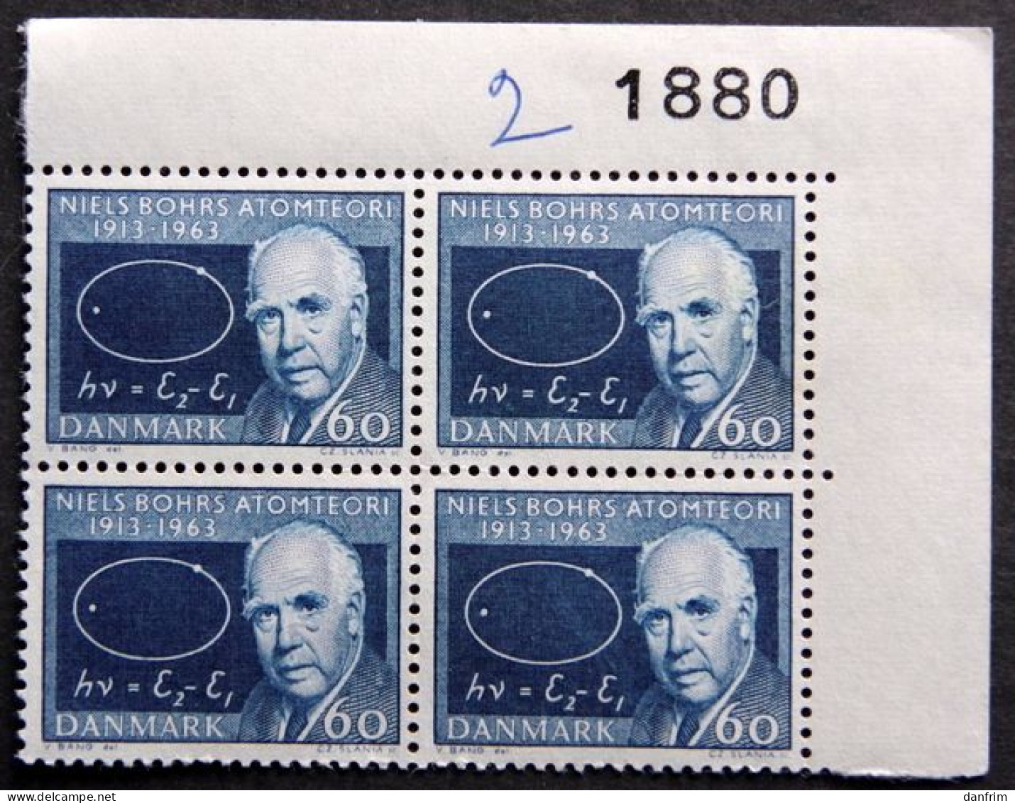 Denmark  1963  Minr.418x  MNH ( **)  Niels Bohr   ( Lot KS1584 ) - Nuevos