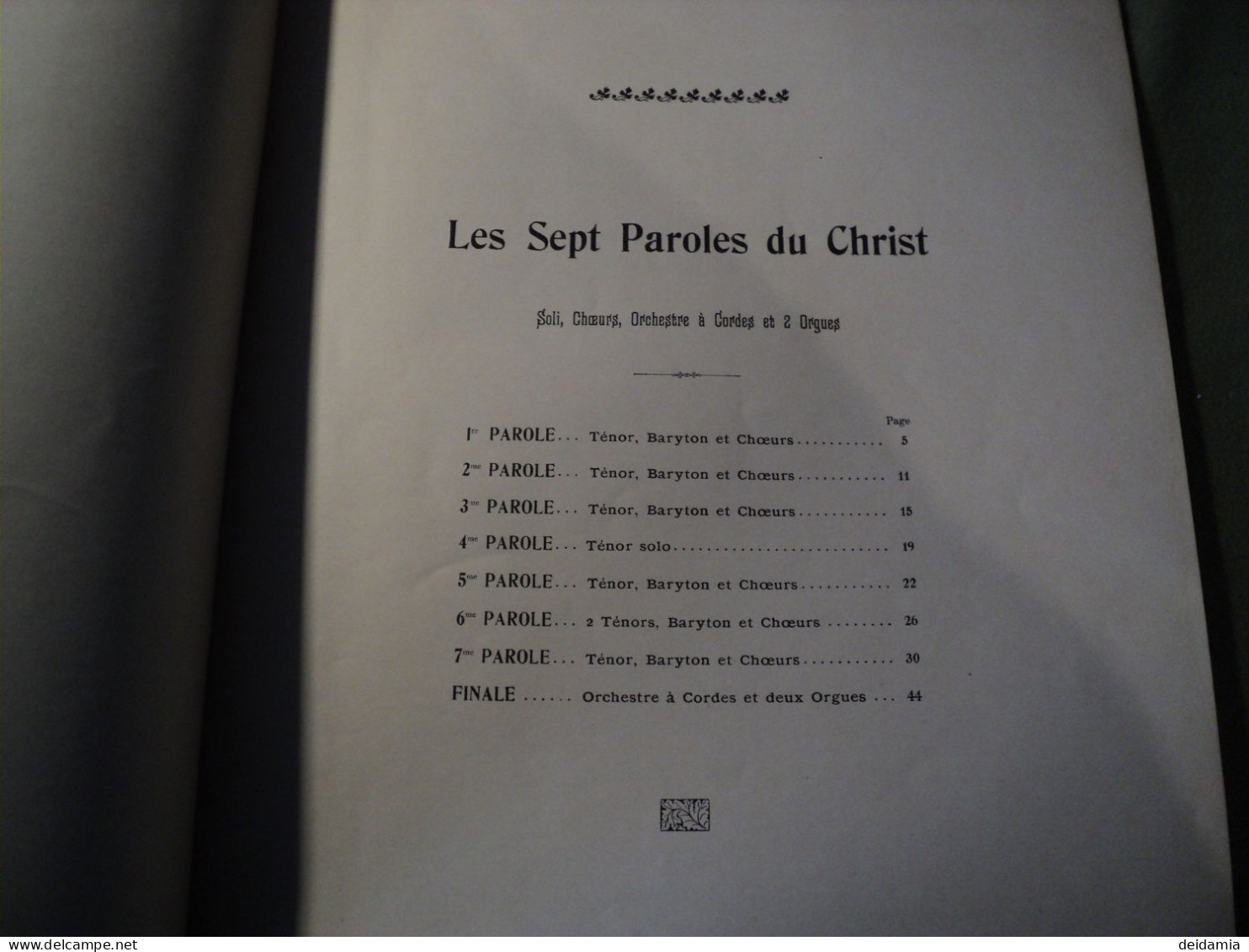 PARTITION LES 7 PAROLES DU CHRIST PAR A. DE LA VOUTE MILIEU XX° SIECLE POUR SOLI CHOEURS ORCHESTRES A CORDES ET 2 ORGUES - Autres & Non Classés