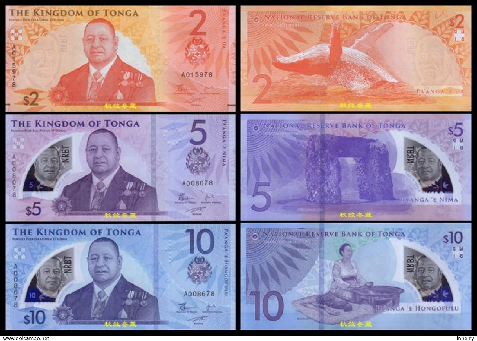 Tonga 2-5-10 Paʻanga, (2023/2024), Paper And Polymer, UNC - Tonga