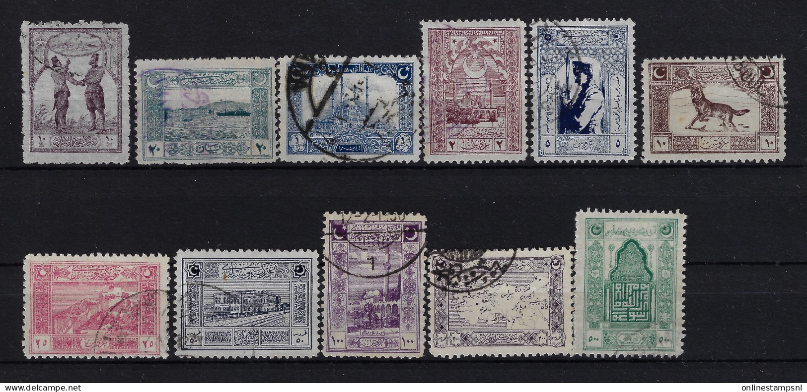 Turkey: Mi 767 - 778  Isf  1079 - 1090 1922 Oblitéré/cancelled/used 1x 50 Piasters - Usados