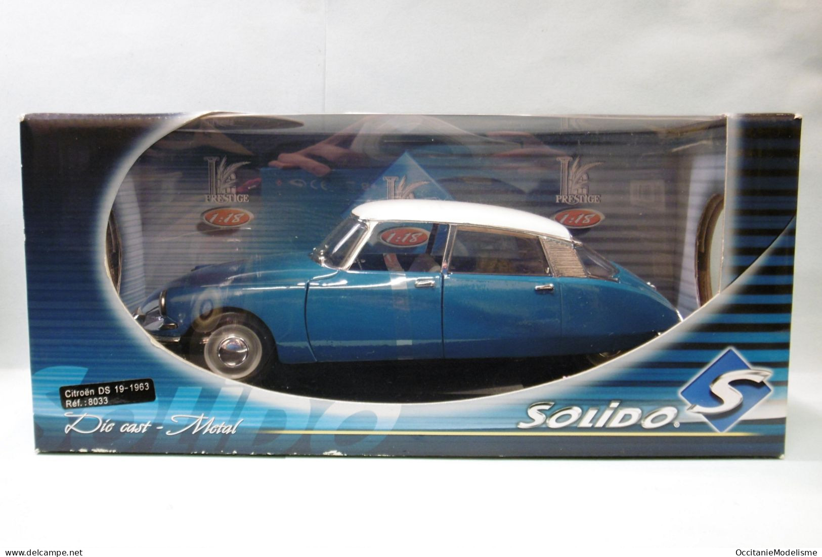 Solido - CITROEN DS 19 1963 Bleu Réf. 8033 BO 1/18 - Solido