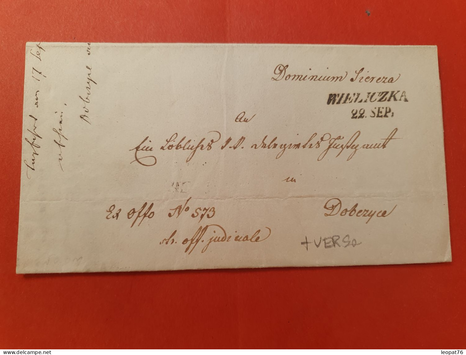 Pologne - Lettre Cachetée Avec Texte De Wieliczka Pour Dobczyce En 1852 - J 520 - ...-1860 Prefilatelia