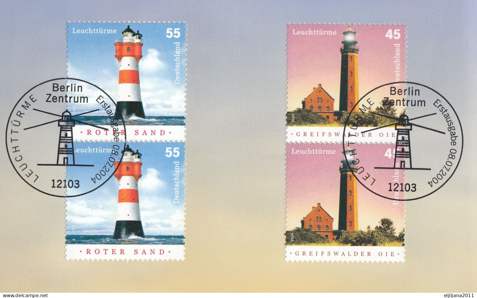 Germany 2004 ⁕ Leuchttürme / Lighthouses Mi.2409-2410 ⁕ FDC Folder - Erstausgabe - 2001-2010