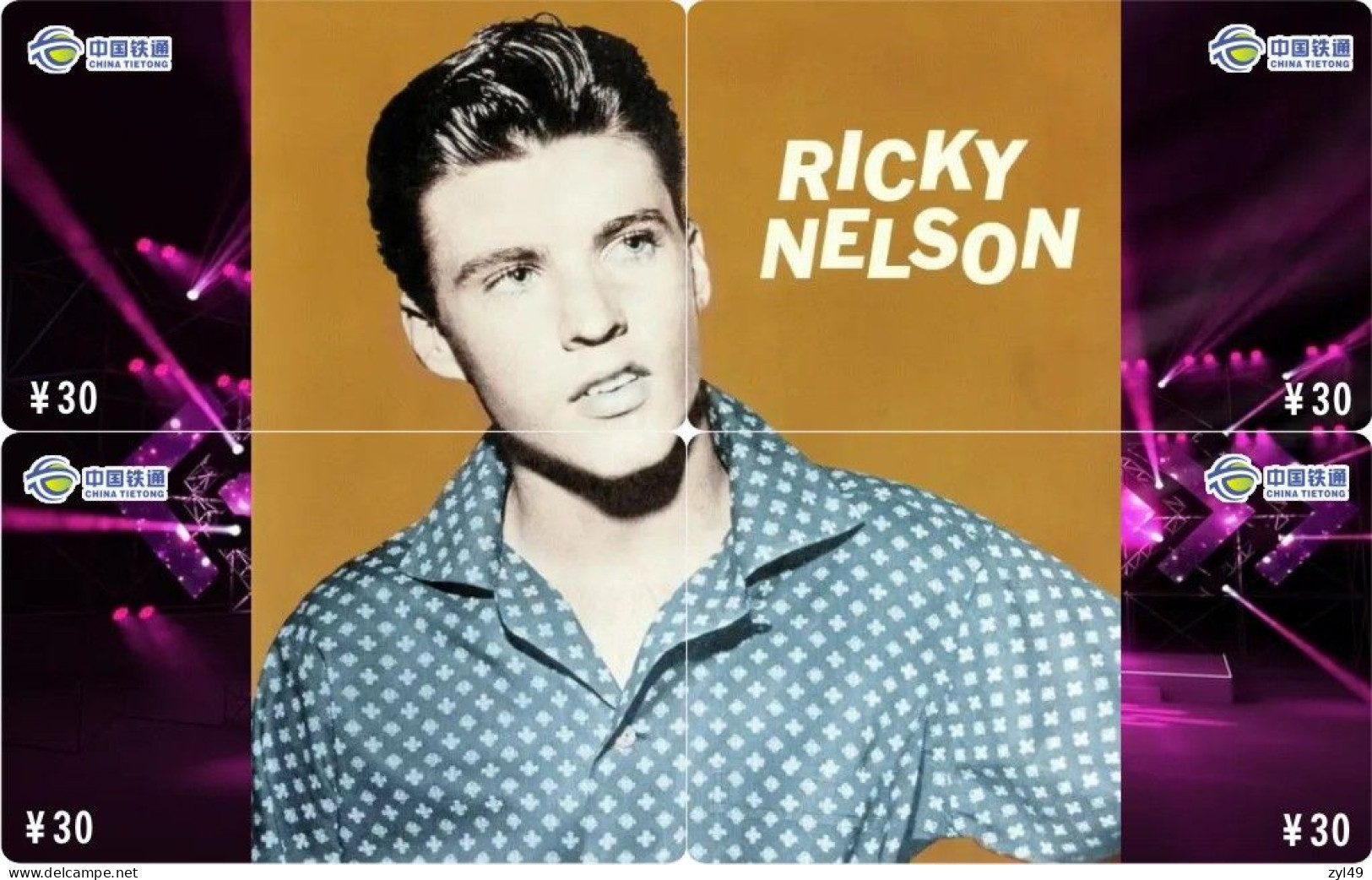 M14025 China Phone Cards RICKY NELSON 75pcs - Music