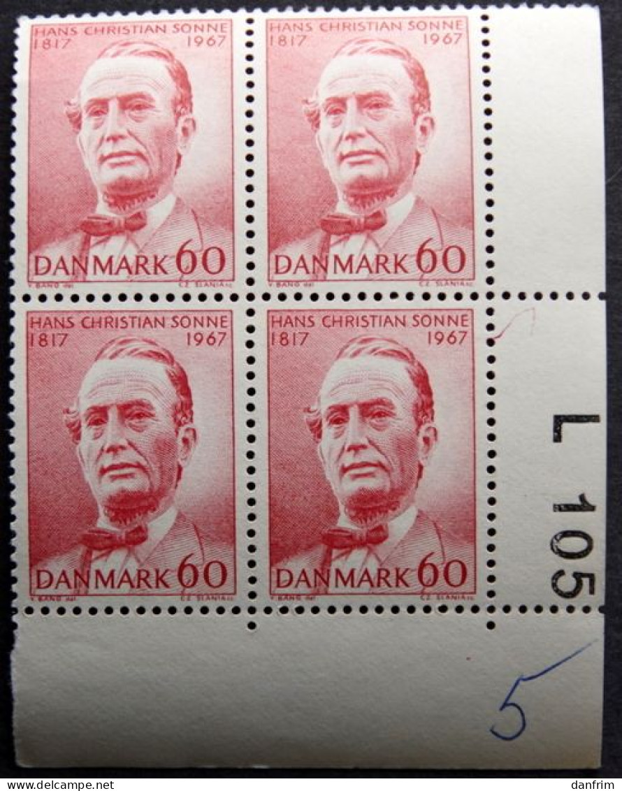 Denmark 1967  Sonne 150th Anniversary Minr.464  MNH   (**)    ( Lot KS 1591  ) - Neufs
