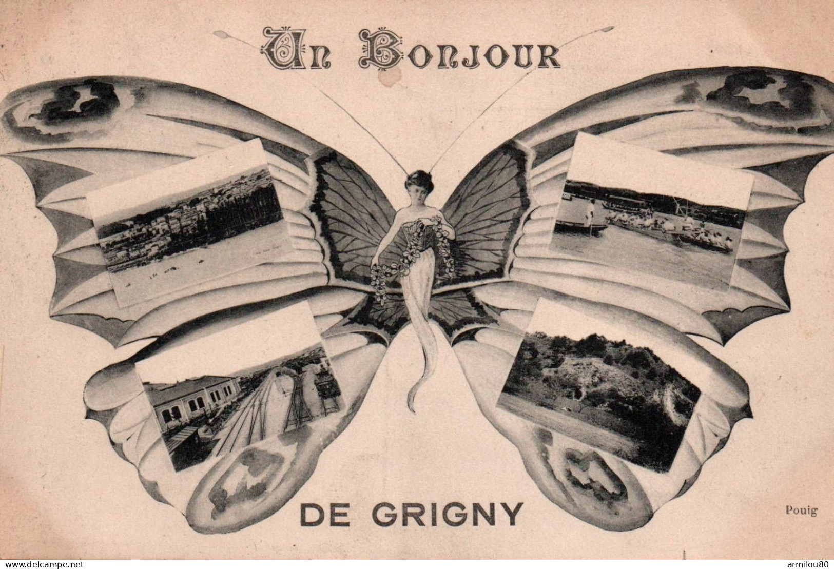 N°808 D   UN BONJOUR DE GRIGNY MULTIVUES - Grigny