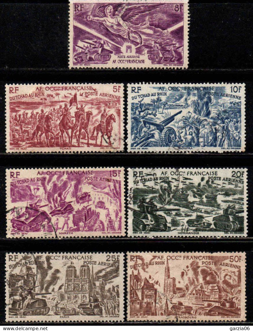 AOF - 1946  -  Victoire - Tchad Au Rhin   - PA  4 à 10     - Oblit - Used - Gebraucht