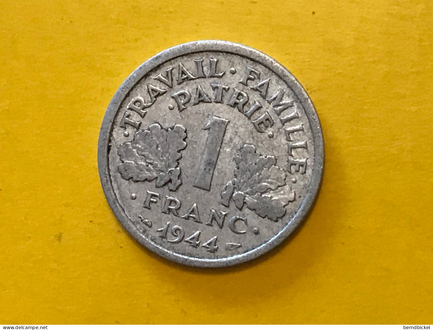 Münze Münzen Umlaufmünze Frankreich Vichy 1 Franc 1944 Münzzeichen C - 1 Franc