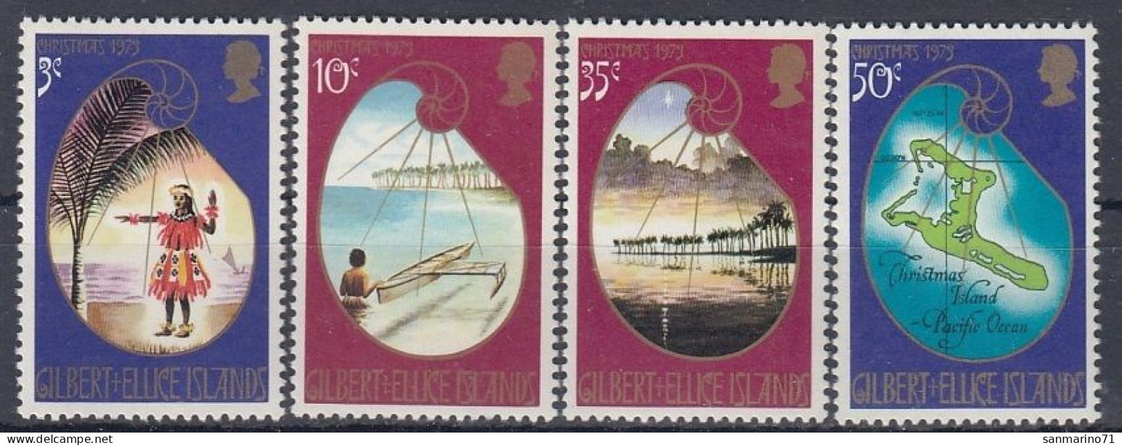 GILBERT ISLANDS 207-210,unused,Christmas 1973 (**) - Gilbert & Ellice Islands (...-1979)