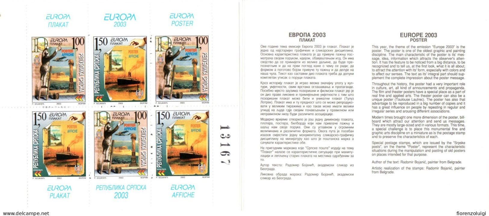 EUROPA CEPT 2003 GIRO COMPLETO LIBRETTI / BOOKLETS MNH**