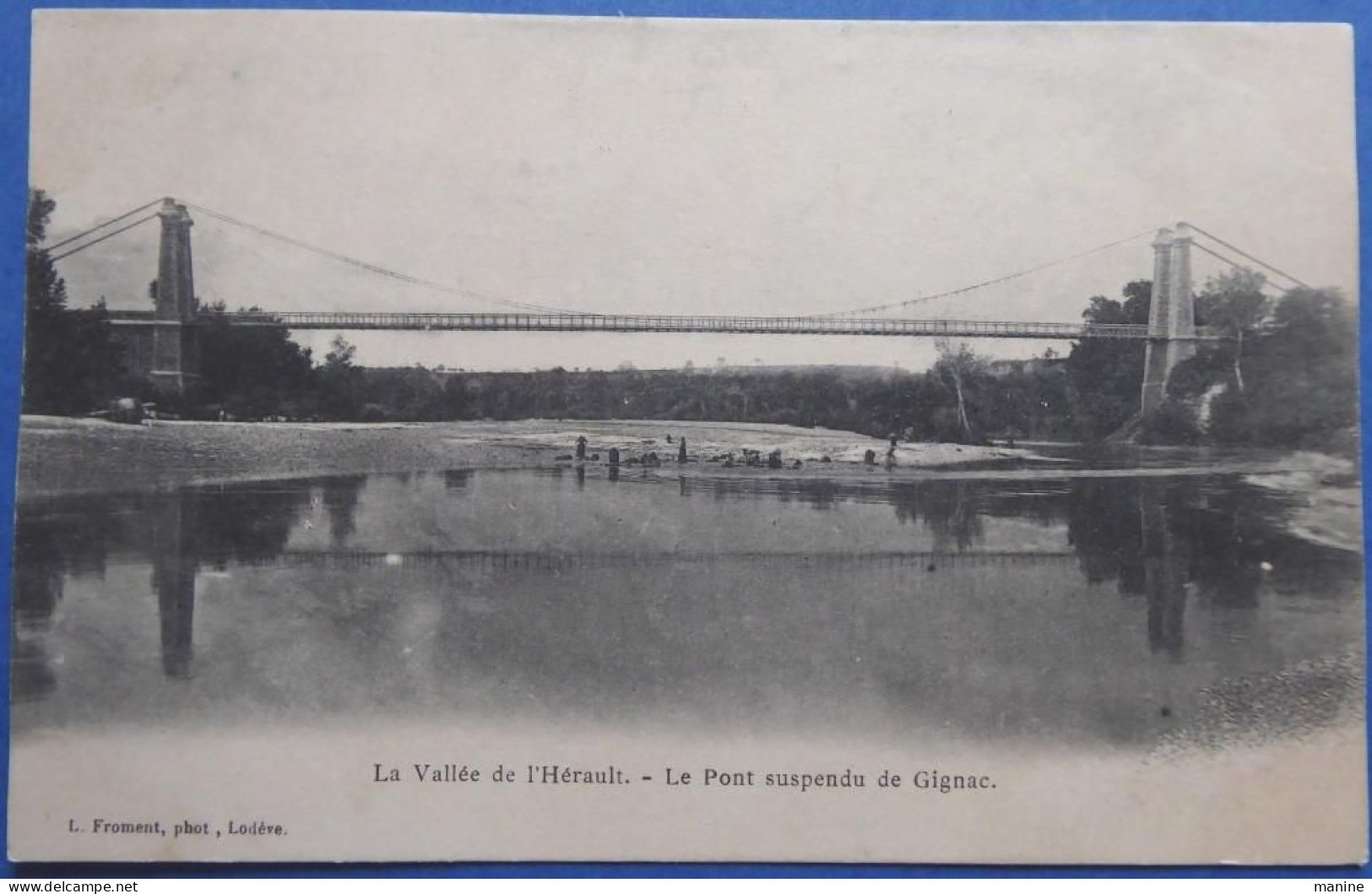 Le Pont Suspendu De Gignac - CPA Dos Simple - Gignac