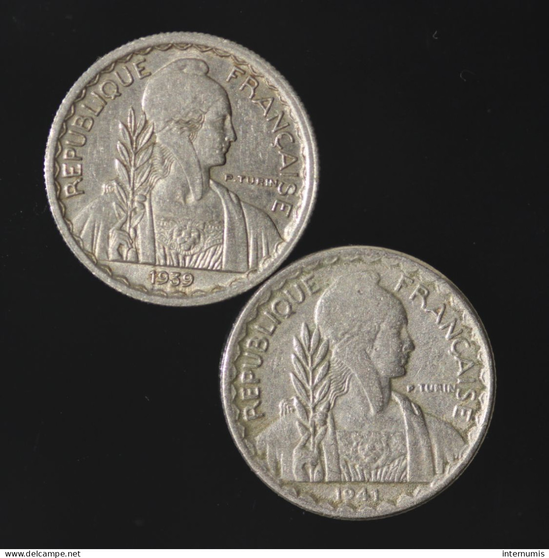 Indochine / Indochina, Lot (2) 10 Centimes : 1939 & 1941-S - Kiloware - Münzen
