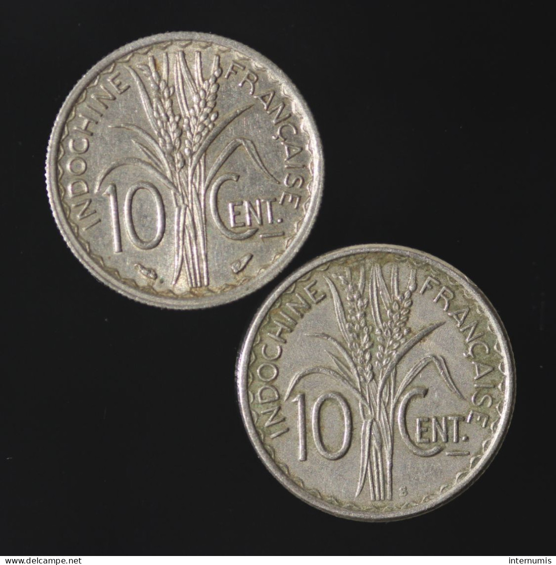 Indochine / Indochina, Lot (2) 10 Centimes : 1939 & 1941-S - Kiloware - Münzen