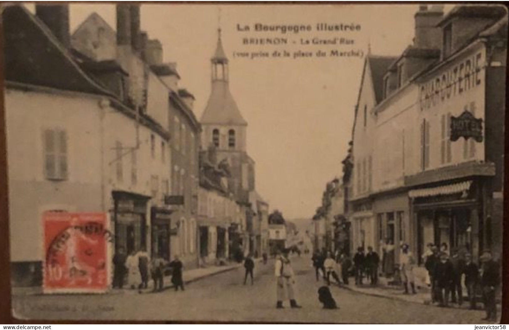 Brienon La Grande Rue Cue Prise De La Place Du Marché - Brienon Sur Armancon