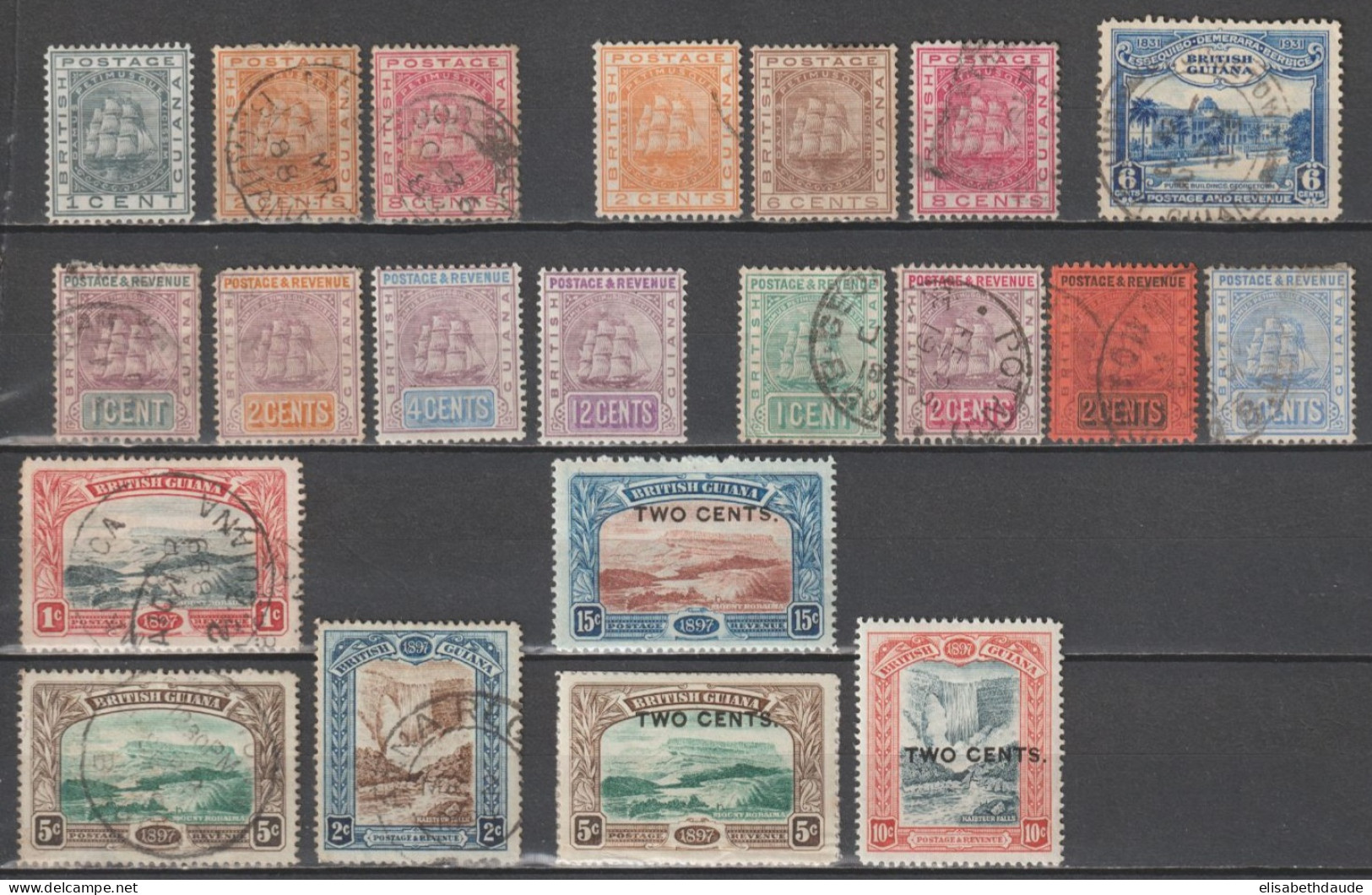 BRITISH GUIANA - 1876/1931 - COLLECTION * MH / OBLITERES - COTE YVERT 2020 = 82 EUR. - Britisch-Guayana (...-1966)