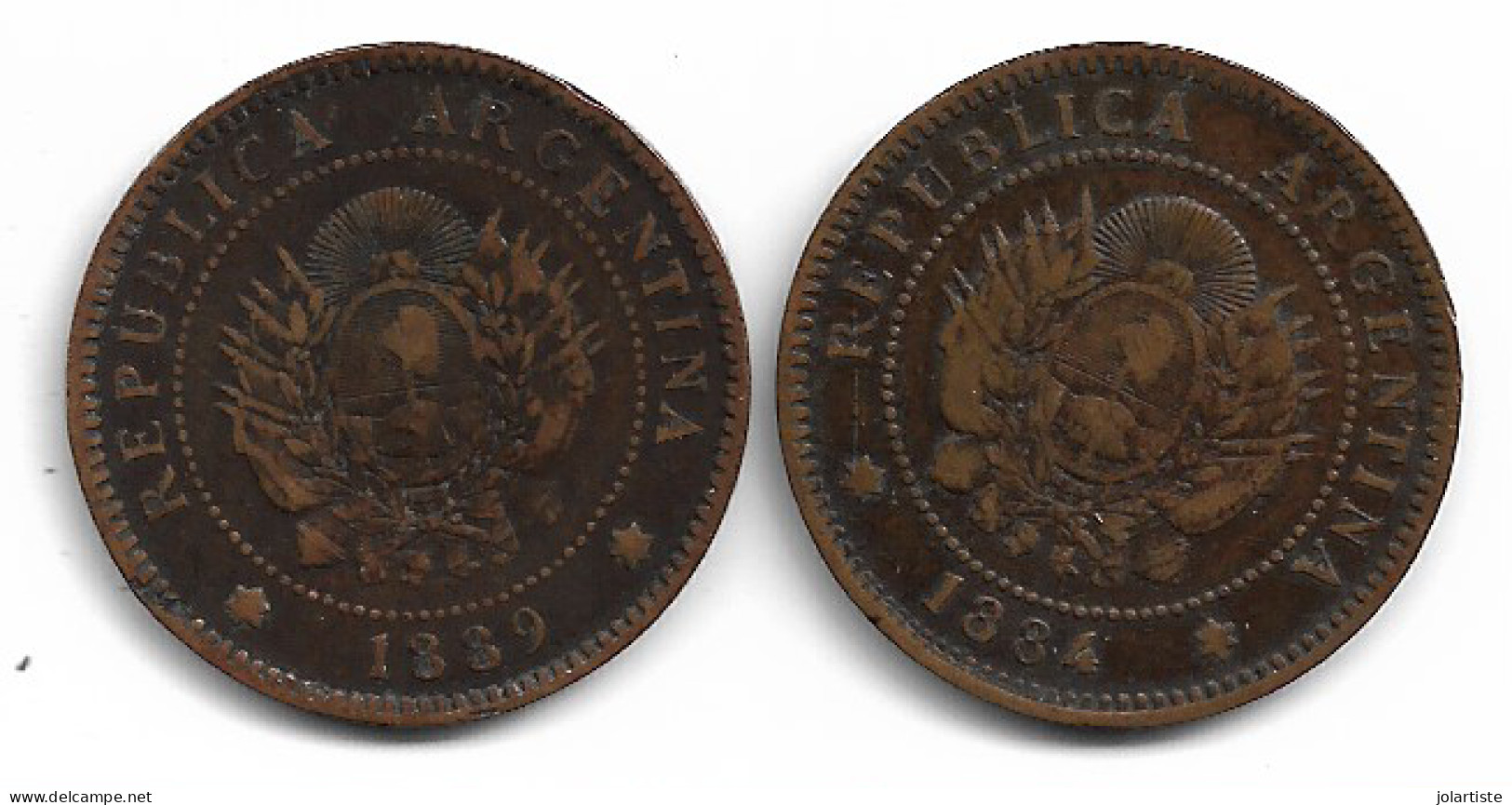 Monnaie  Argentine Un Centavo 1884 Et 1889 Plat 1 N0166 - Argentine