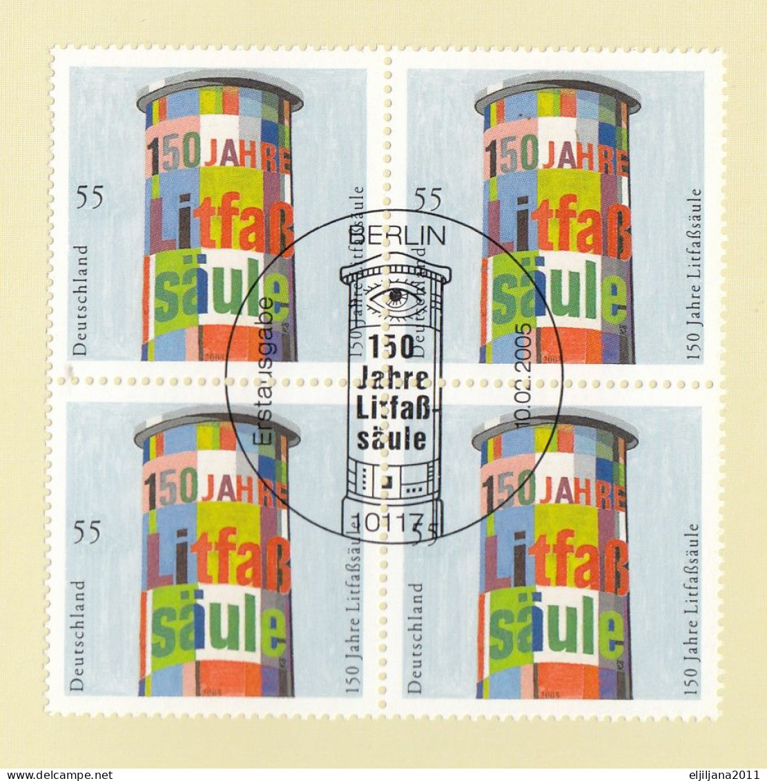 Germany 2005 ⁕ 150 Jahre Litfaßsäule Mi.2444 X4 (advertising Column) ⁕ FDC Booklet - Erstausgabe / Ersttagsstempel - 2001-2010