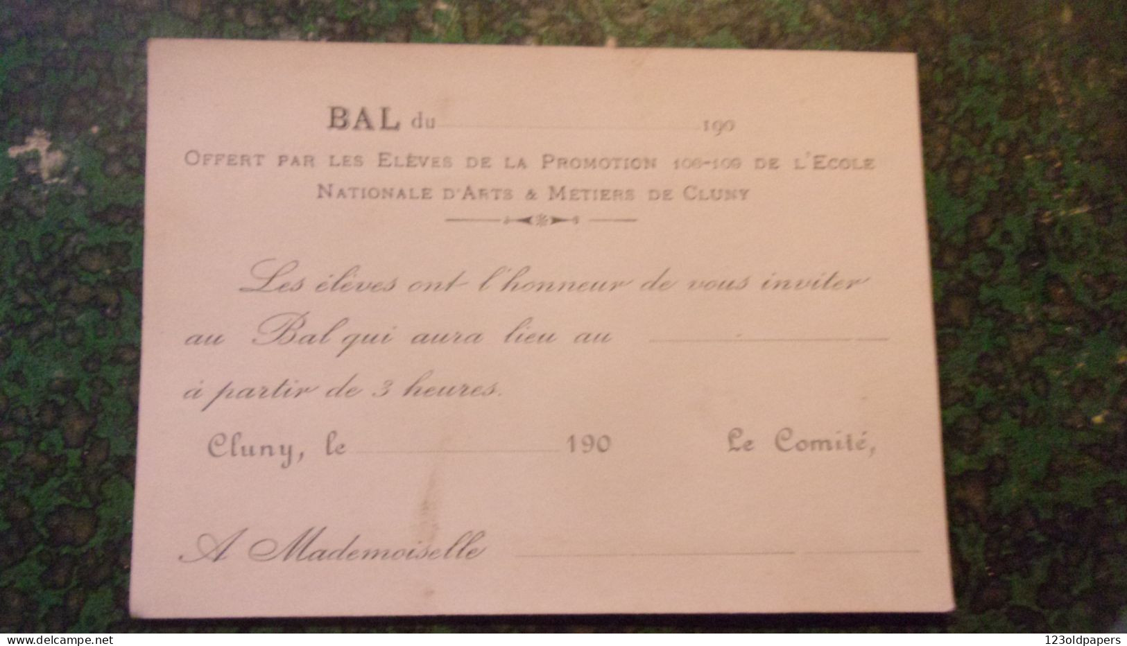 BAL ECOLE NATIONALE ARTS METIERS CLUNY PROMOTION 106 109 - Altri & Non Classificati