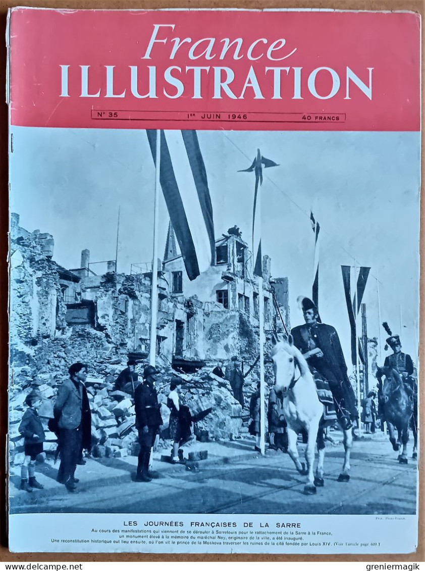 France Illustration N°35 01/06/1946 Sarre/Comédie-Française/Iran/Java/Croix Rouge/Conférence Des Quatre/Ramuz - Testi Generali