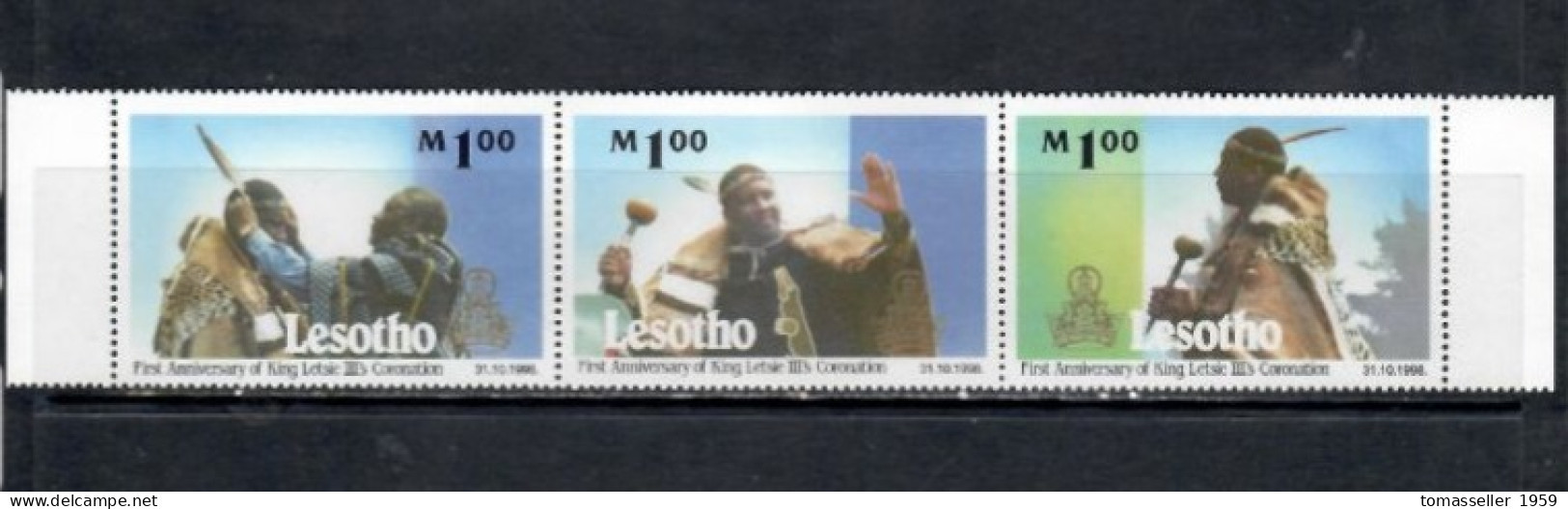 Lesotho-1998 The 1st Anniversary Of The Coronation Of King Letsie III  (3 St.) .MNH** - Lesotho (1966-...)