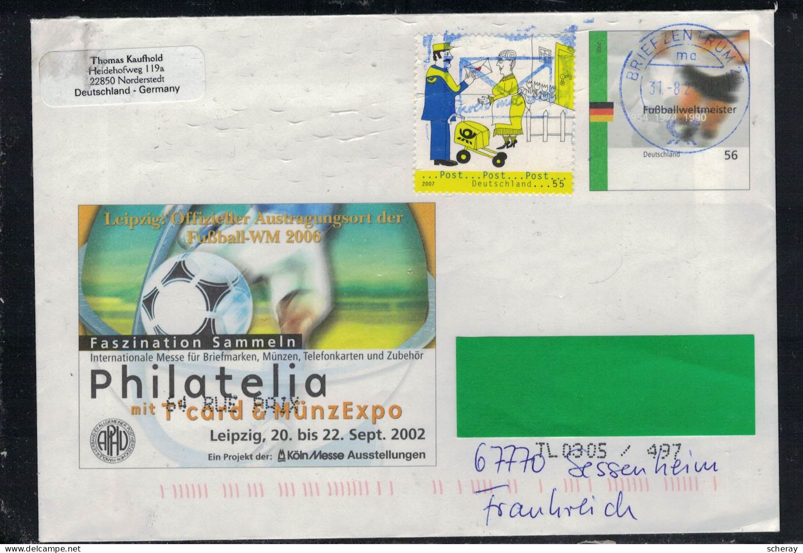 LOT RFA  060   BRIEF PHILATELIA LEIPZIG 31/8/21 - Covers - Used