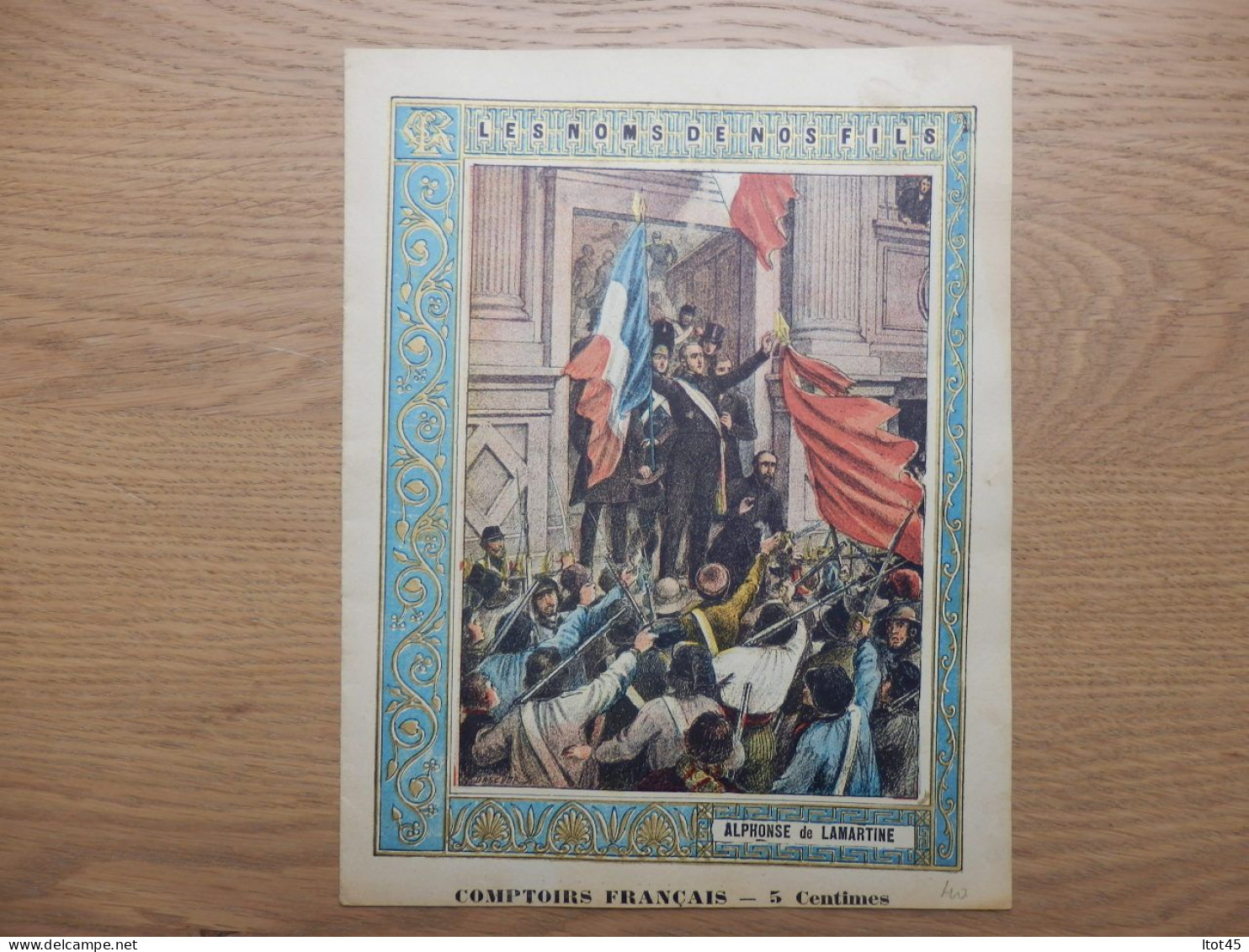 PROTEGE-CAHIER LES NOMS DE NOS FILS ALPHONSE DE LAMARTINE - Protège-cahiers