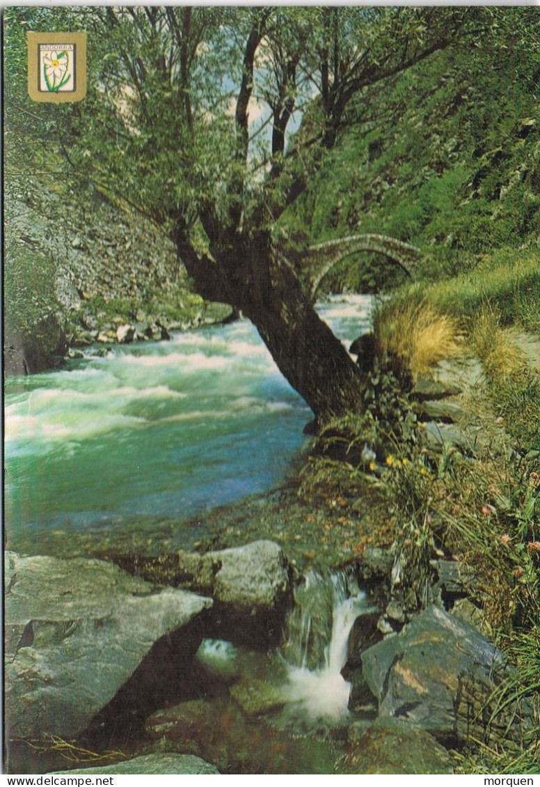 53740. Postal ESCALDES ENGORDANY (Andorra Española) 1985. Vistas De La MaSSANA, PONT ROMANIC - Storia Postale