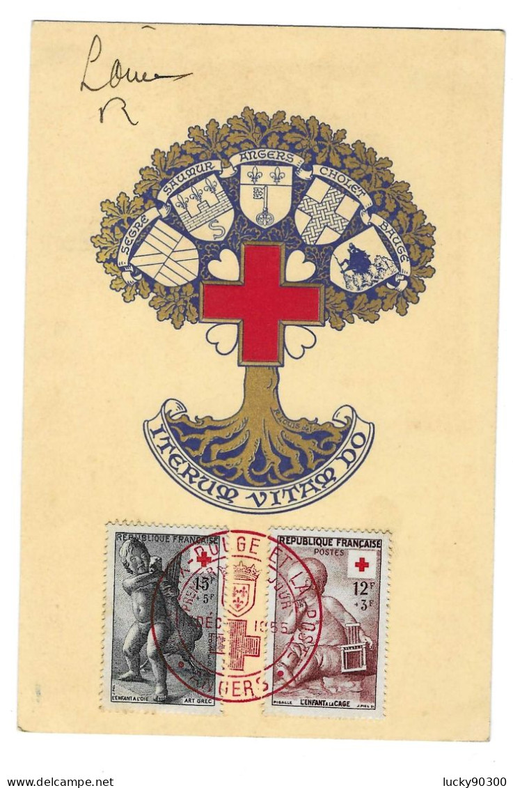 CROIX ROUGE 1955 ANGERS - SEGRE CHOLET SAUMUR - N° 728 SUR 2000 - Croix Rouge
