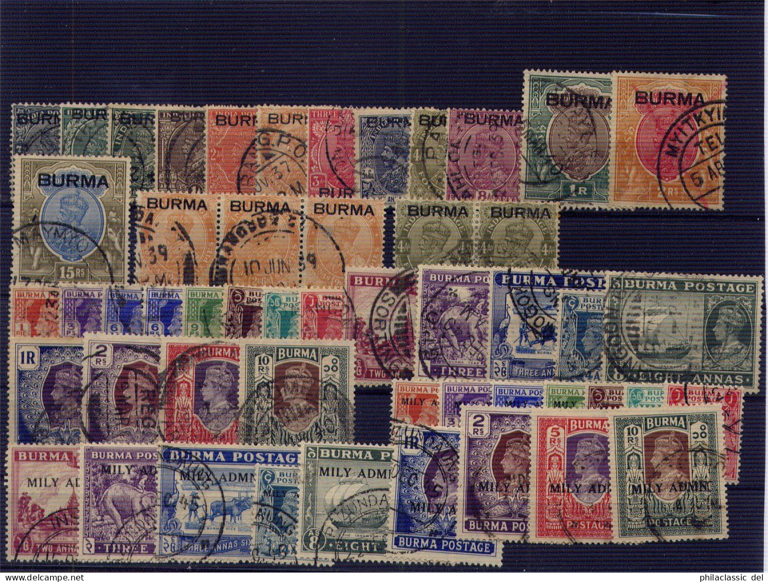 BURMA 1938 - 1954, Very Nice Nearly Complete Collection Fine Cancelled Cat Val 1150 Pounds - Birmania (...-1947)
