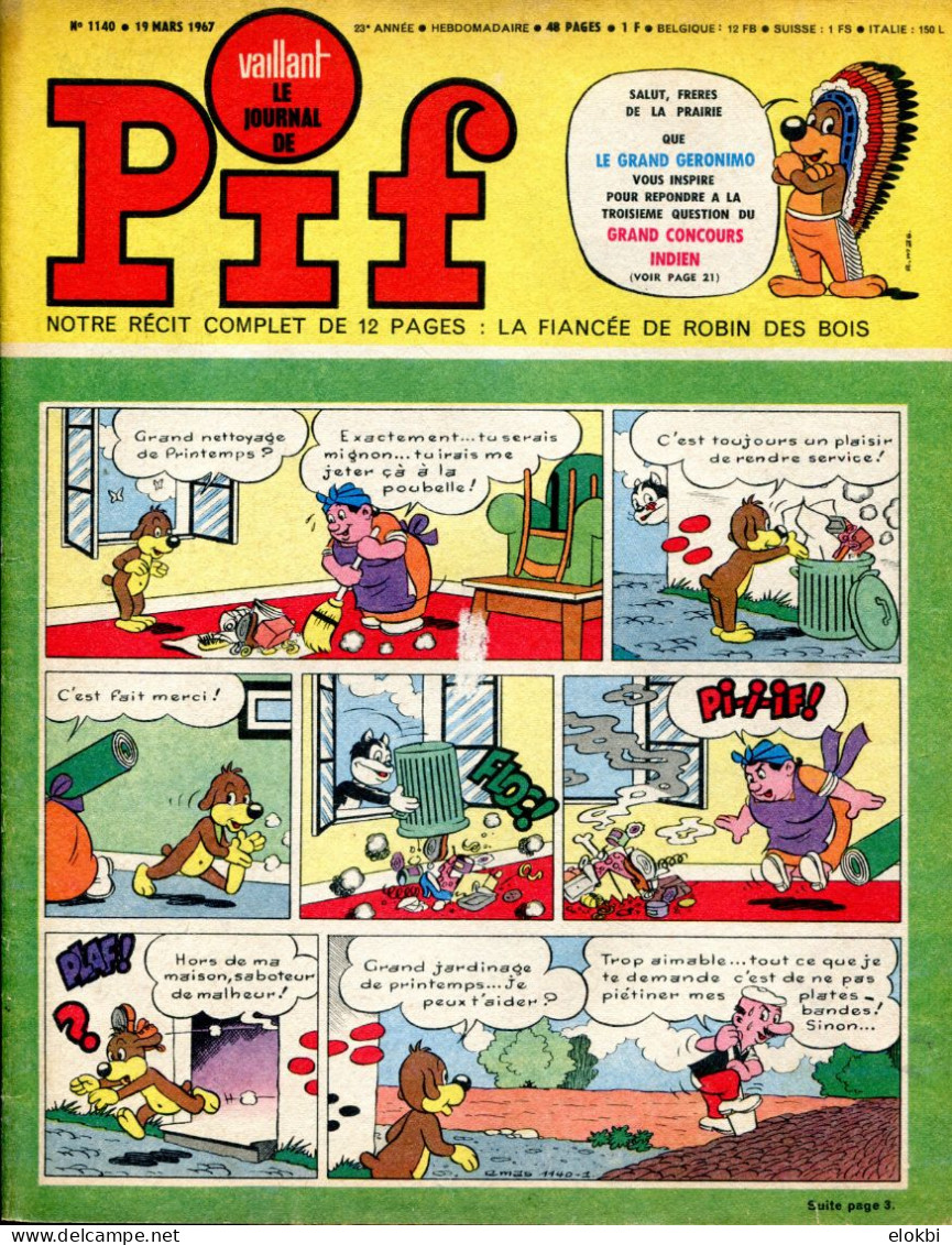 Vaillant Le Journal De Pif N°1140 - Récit Complet De Robin Des Bois "La Fiancée De Robin" - Vaillant