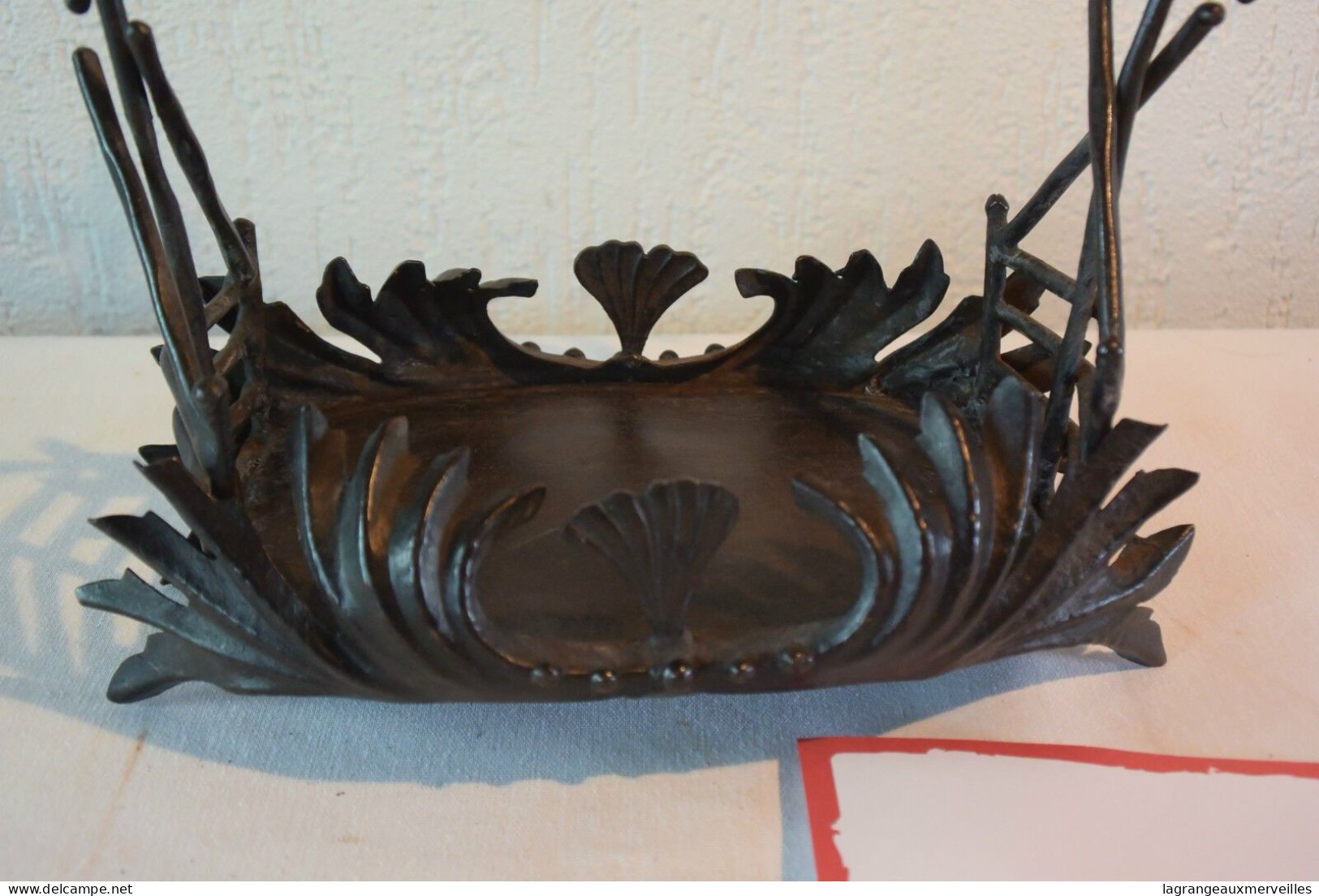 C15 Ancien Plat Plateau En Fer Forgé Vintage Art Deco - Art Nouveau / Art Déco