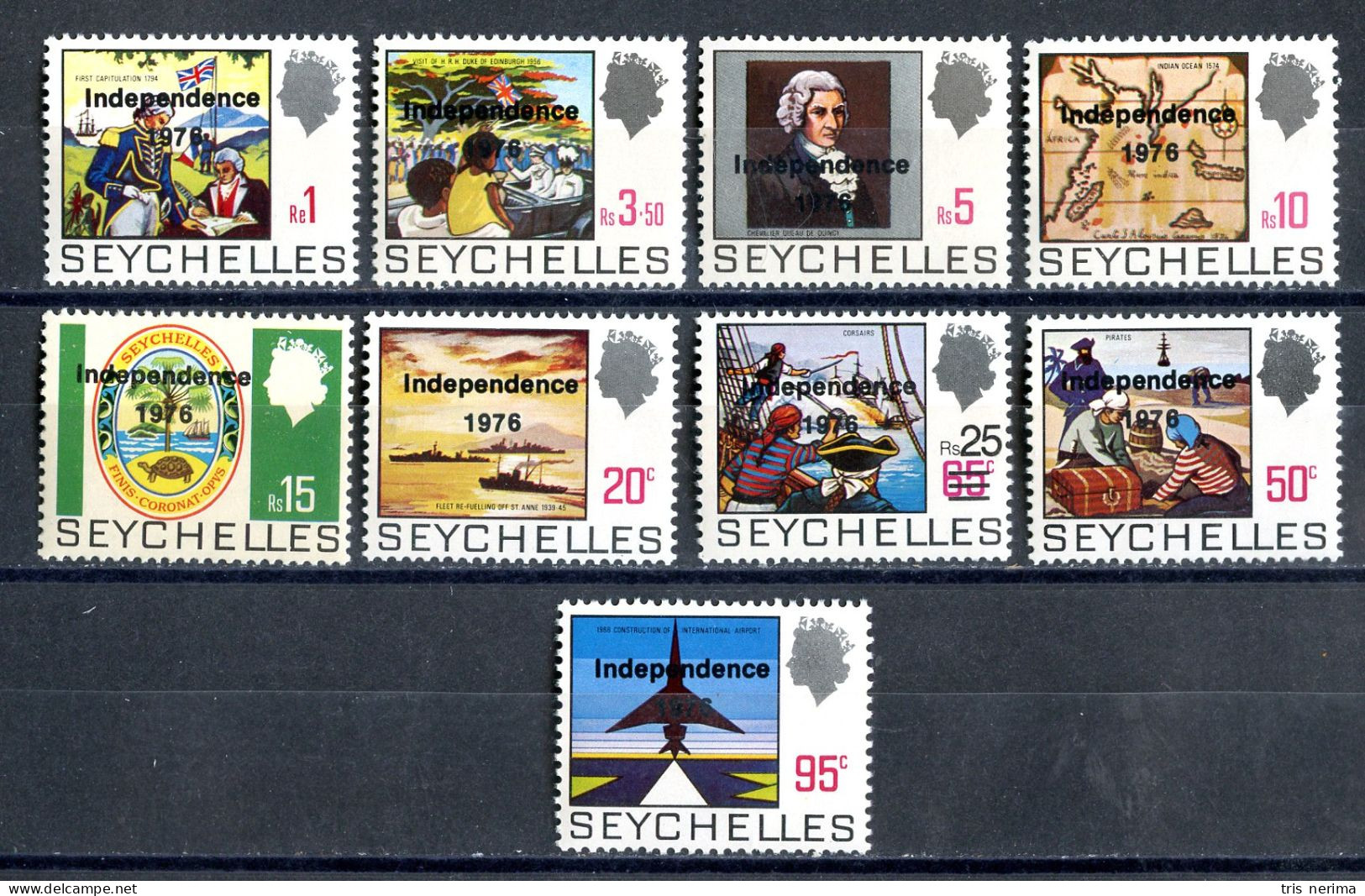 8194 BCXX 1976 Seychelles Scott # 361-69 MNH** Cv$29.30 - Seychelles (...-1976)