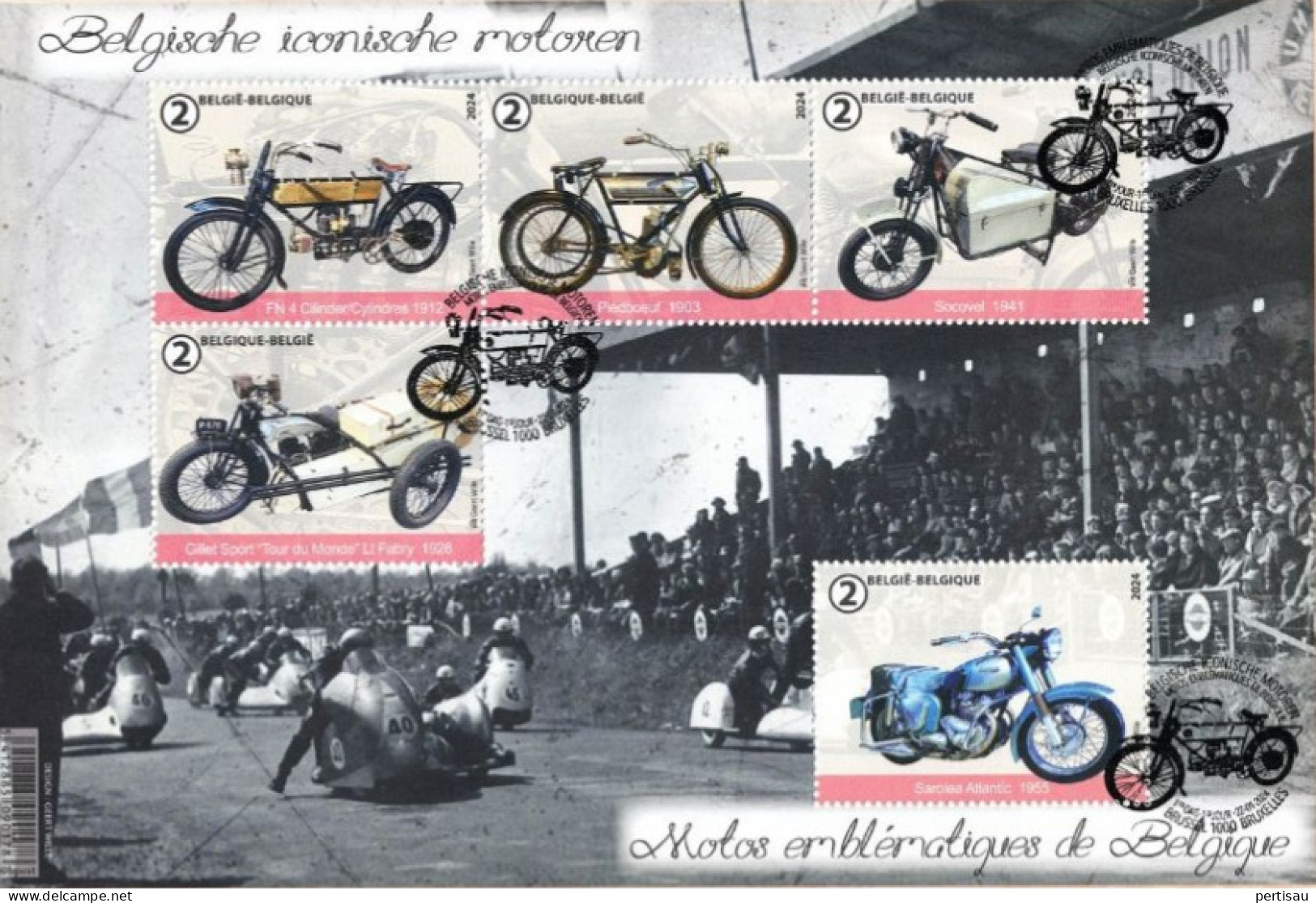 Belgische Iconische Motoren Uitgiftestempel 2024 - Used Stamps