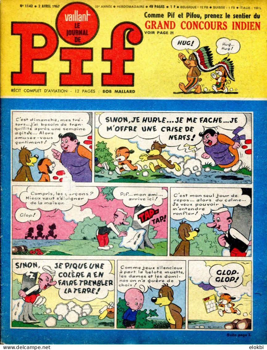 Vaillant Le Journal De Pif N°1142 - Récit Complet De Bob Mallard Et Puchon "Les Miniatures Attaquent" - Vaillant