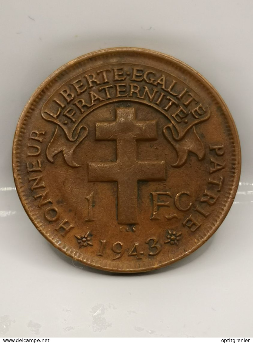 1 FRANC 1943 CAMEROUN FRANCAIS - Kamerun