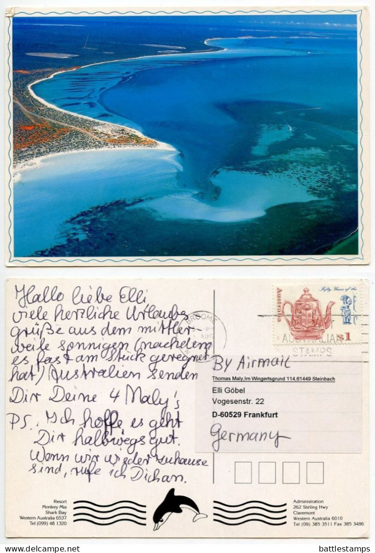 Australia 1995 Postcard Shark Bay - Western Australia; $1 National Trust Stamp; Broome Cancel - Sonstige & Ohne Zuordnung