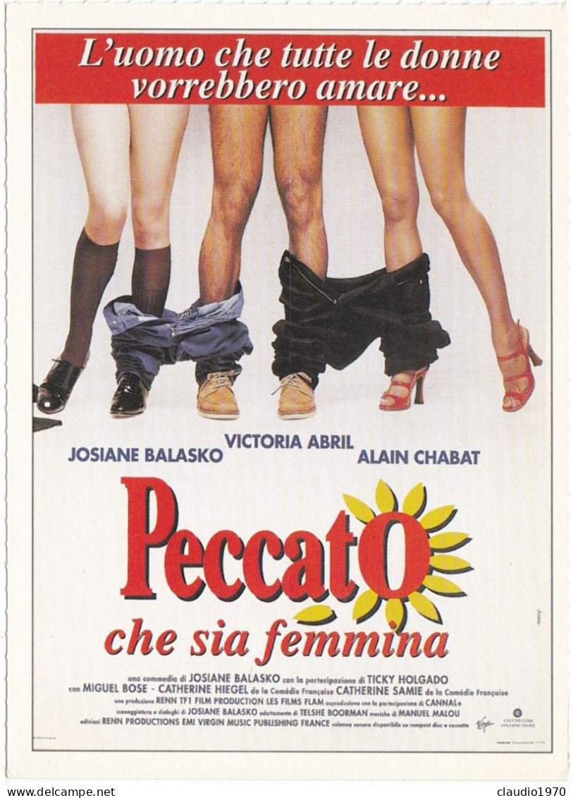 CINEMA - PECCATO CHE SIA FEMMINA - 1995 - PICCOLA LOCANDINA CM. 14X10 - Cinema Advertisement