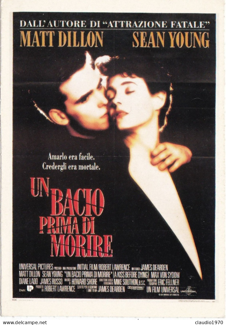 CINEMA - UN BACIO PRIMA DI MORIRE - 1991 - PICCOLA LOCANDINA CM. 14X10 - Cinema Advertisement
