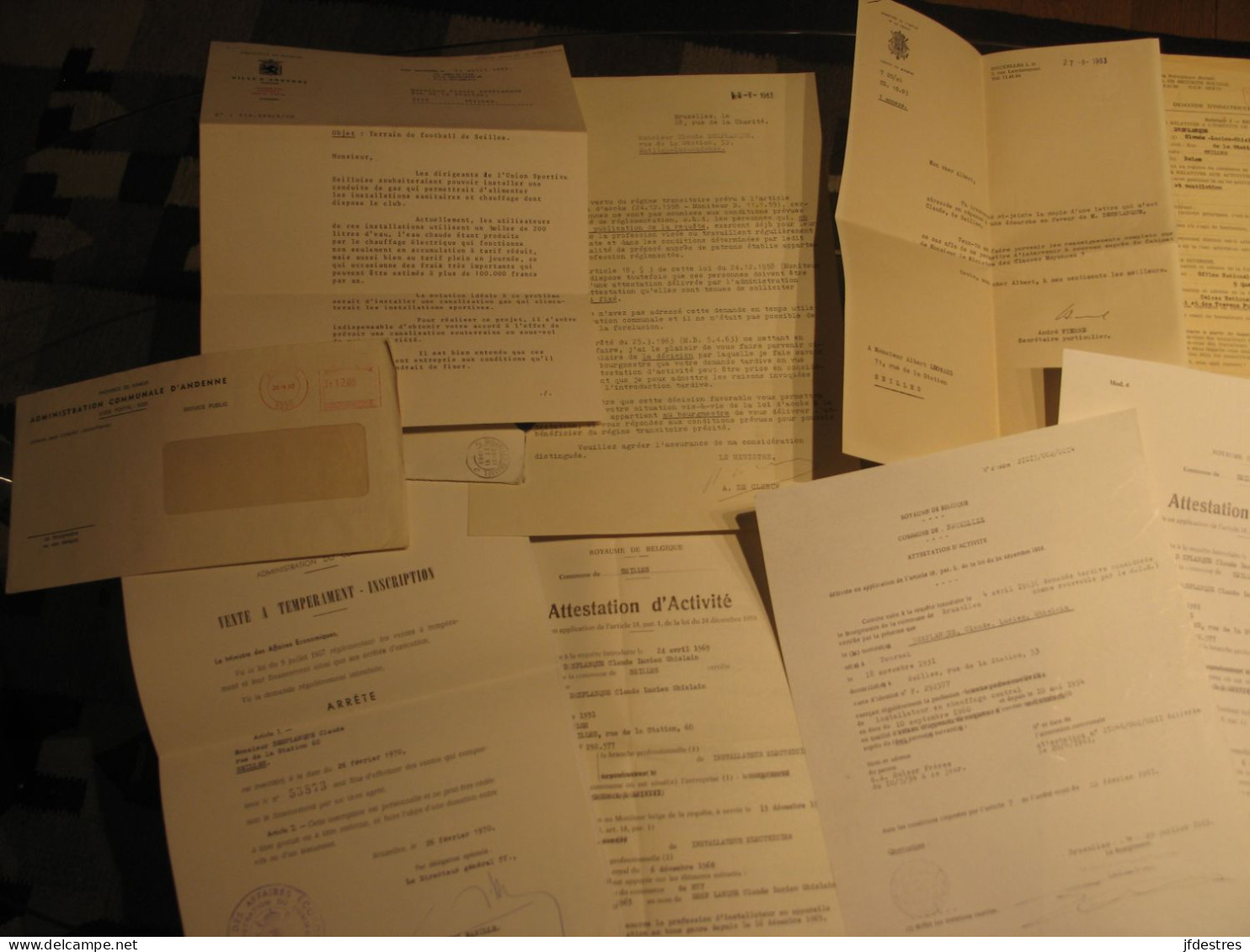 Lot Documents Officiels Activités D'installateur De Chauffage Et électricité Claude Desplanques Seilles Andenne 1960-89 - 1950 - ...