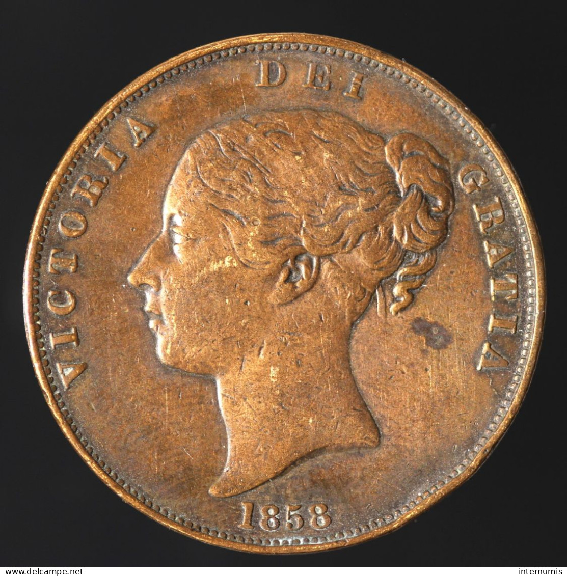 Grande-Bretagne / United Kingdom, Victoria, 1 Penny, 1858, Cuivre (Copper), TTB (EF), KM#739 - D. 1 Penny