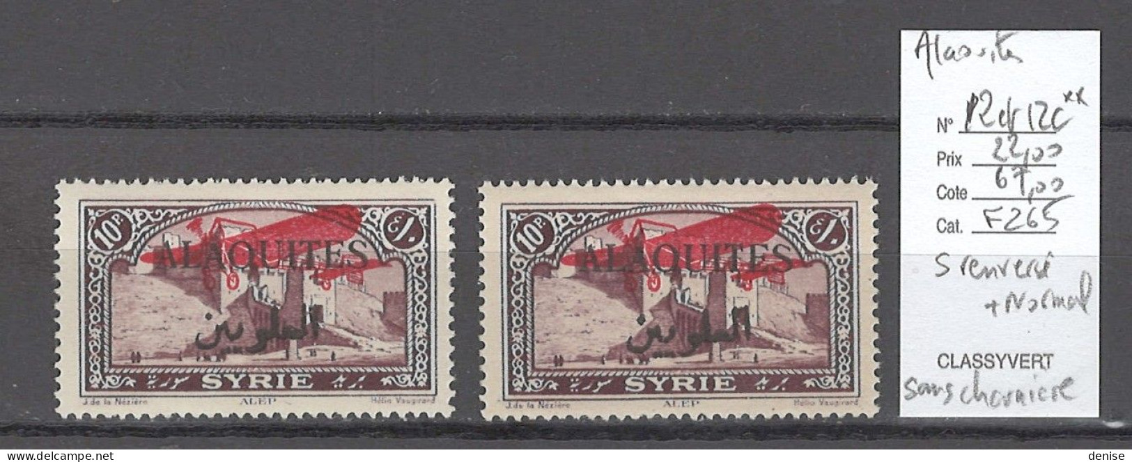 Alaouites - Yvert 12 Et 12c** - S Renversé Et Normal  - Avion - Unused Stamps
