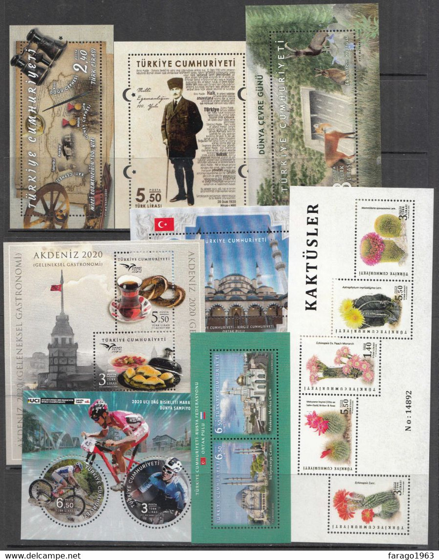 2020 Turkey Collection Of 38 Stamps + 8 Souvenir Sheets  MNH - Ungebraucht