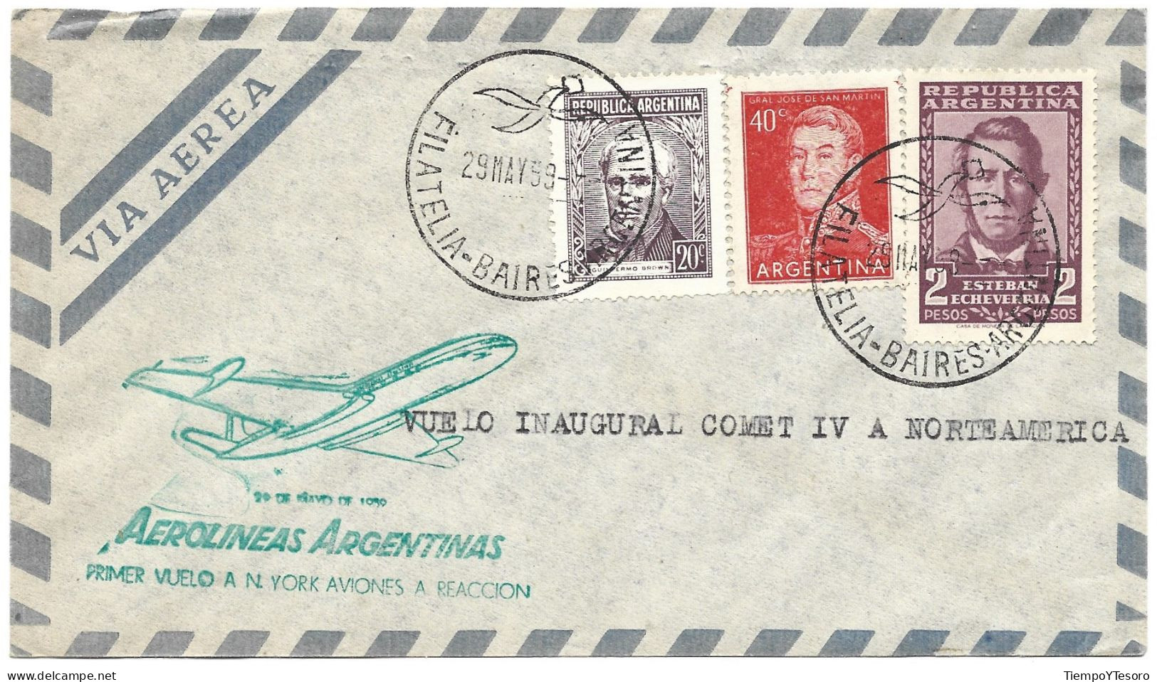 Correspondence - Argentina To USA, New York, 1959, N°222 - Usados