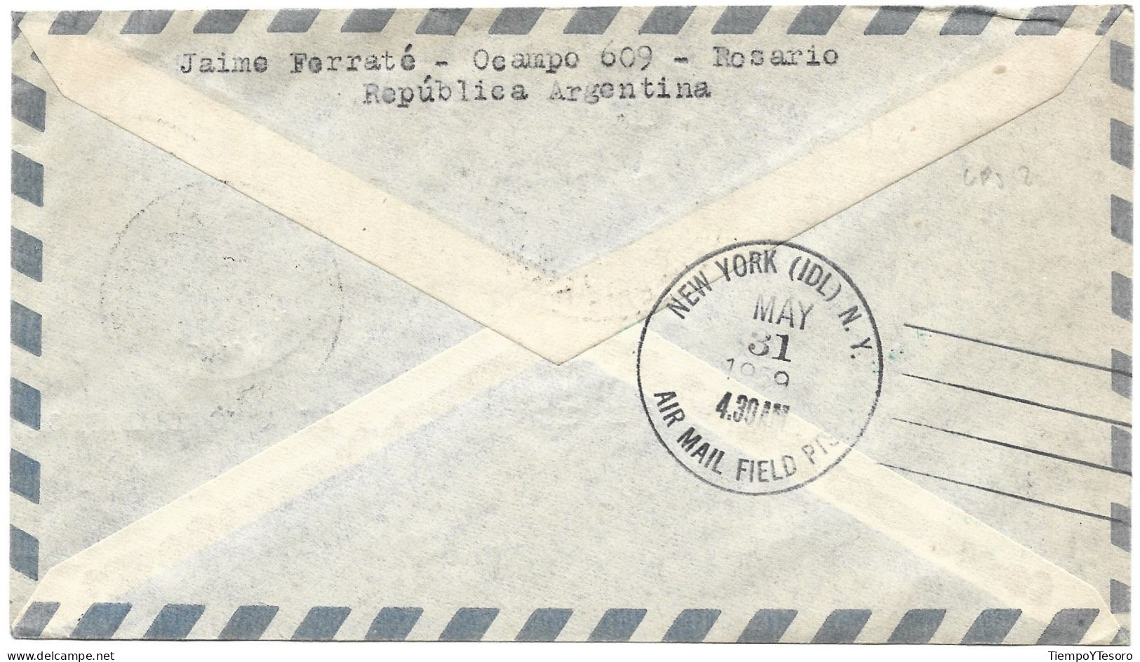 Correspondence - Argentina To USA, New York, 1959, N°222 - Used Stamps