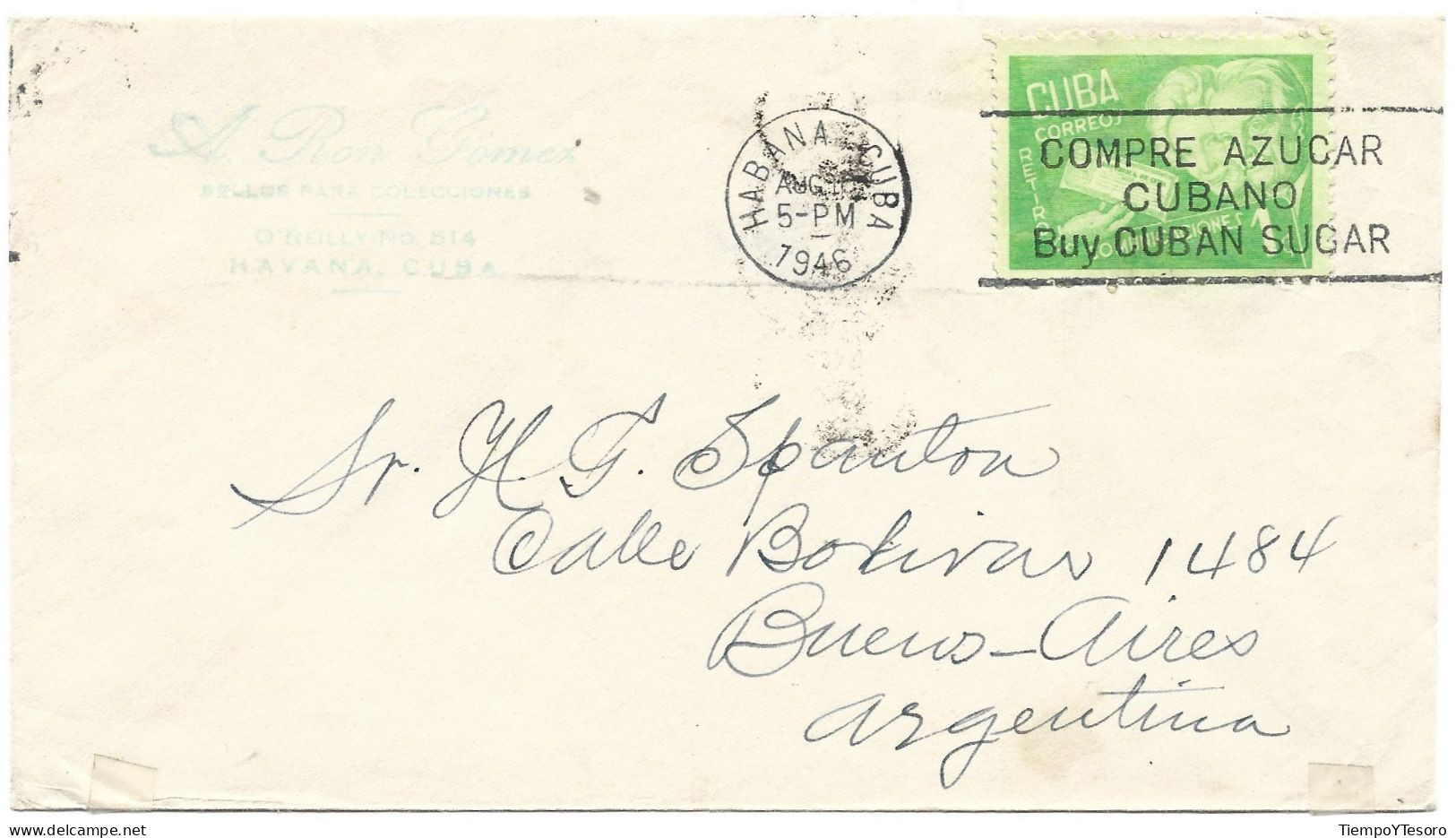 Correspondence - Cuba To Argentina, 1946, N°225 - Airmail